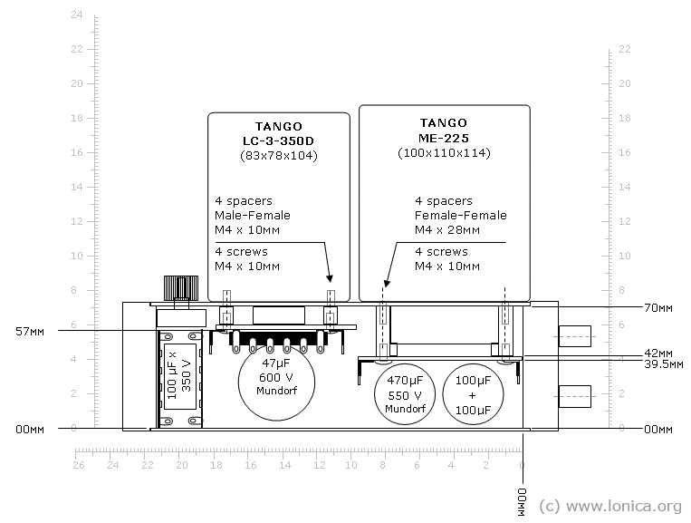 Arrangement of Parts of the Power Supply. Side View